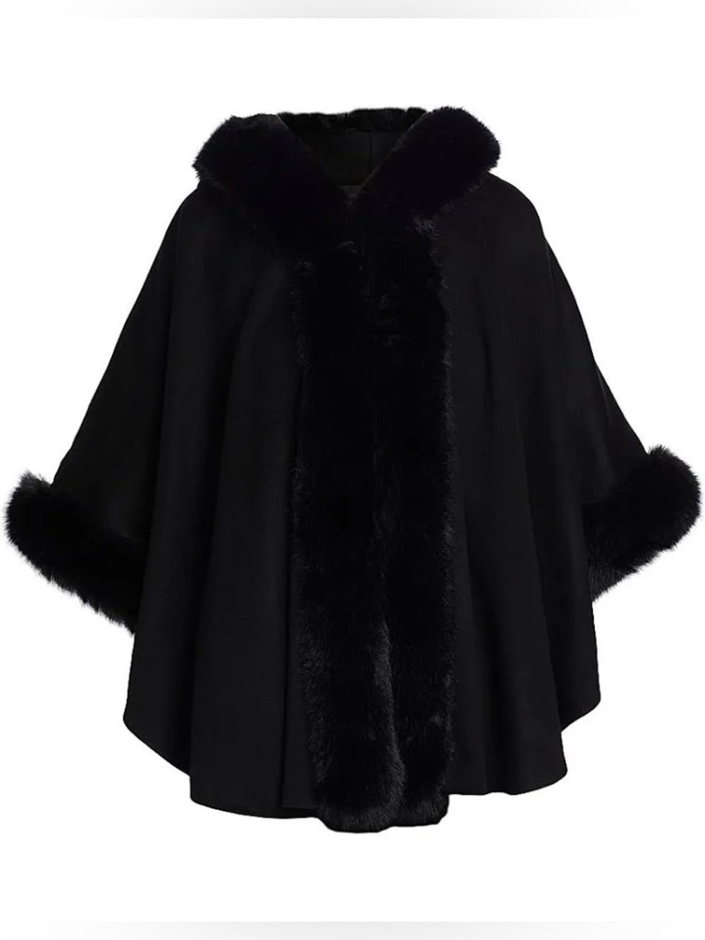 Saks Fifth Avenue Faux Fur Trim Cape